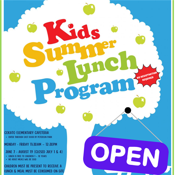 Summer Lunch Program ...Opening 6/8/22